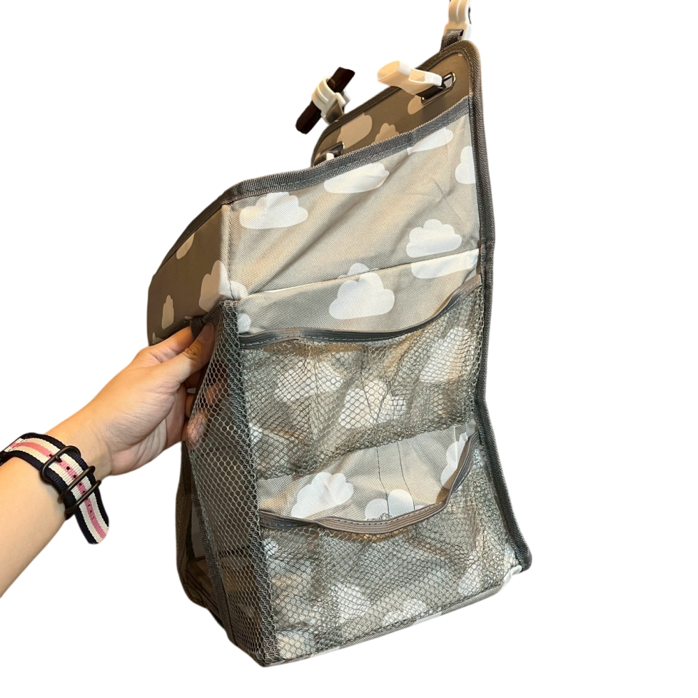 ❮二手❯ Baby 嬰兒床收納袋 尿布收納袋 尿片袋 大容量加厚 支撐嬰兒床床頭收納掛袋 寶寶嬰兒床置物袋床邊置物袋-細節圖6