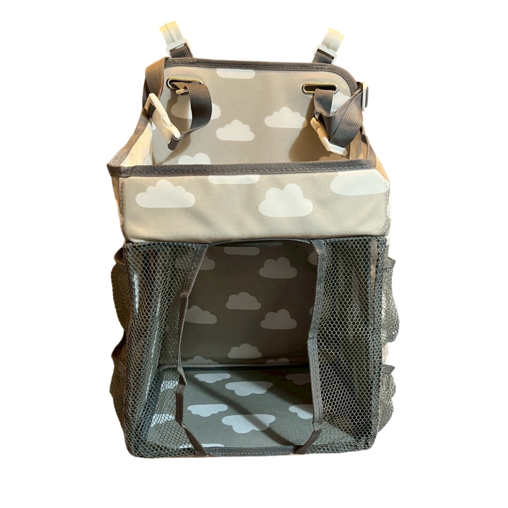 ❮二手❯ Baby 嬰兒床收納袋 尿布收納袋 尿片袋 大容量加厚 支撐嬰兒床床頭收納掛袋 寶寶嬰兒床置物袋床邊置物袋-細節圖7