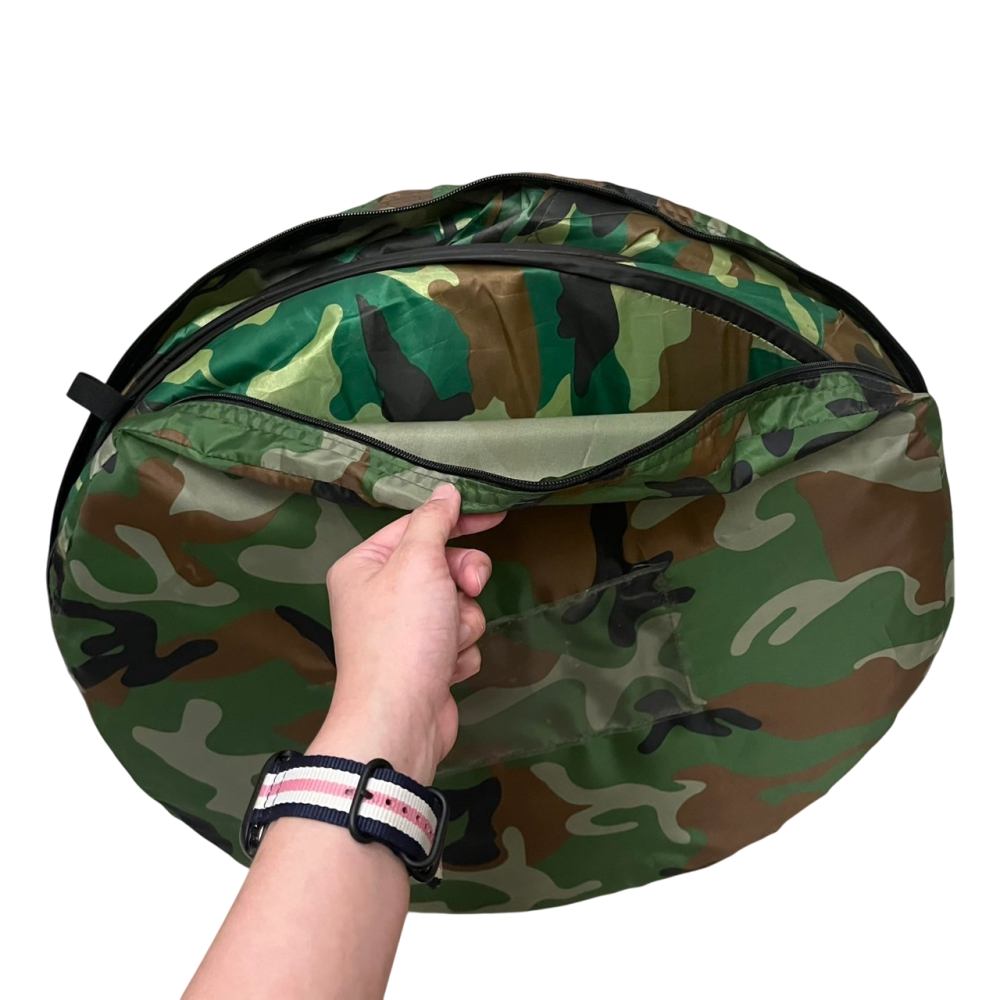 ❮二手❯ Walker 快開更衣帳 綠色迷彩 衛浴帳 具遮蔽效果 內部附袋子 可裝小東西 收納袋 帳篷 秒開帳 免搭-細節圖6