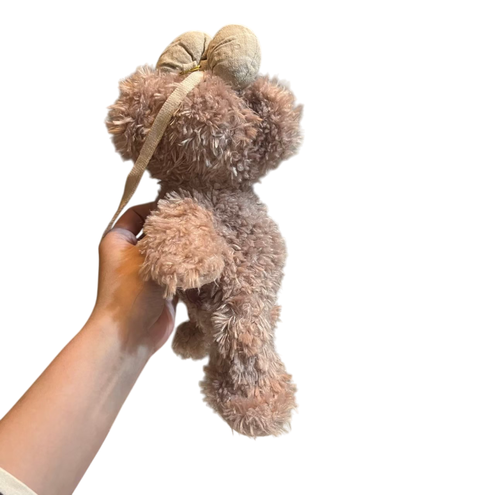 ❮二手❯ 日本 Tokyo Disney 東京迪士尼 達菲家族 站姿 雪莉玫 手提斜背二用包 拉鍊包 化妝包 文具袋-細節圖3