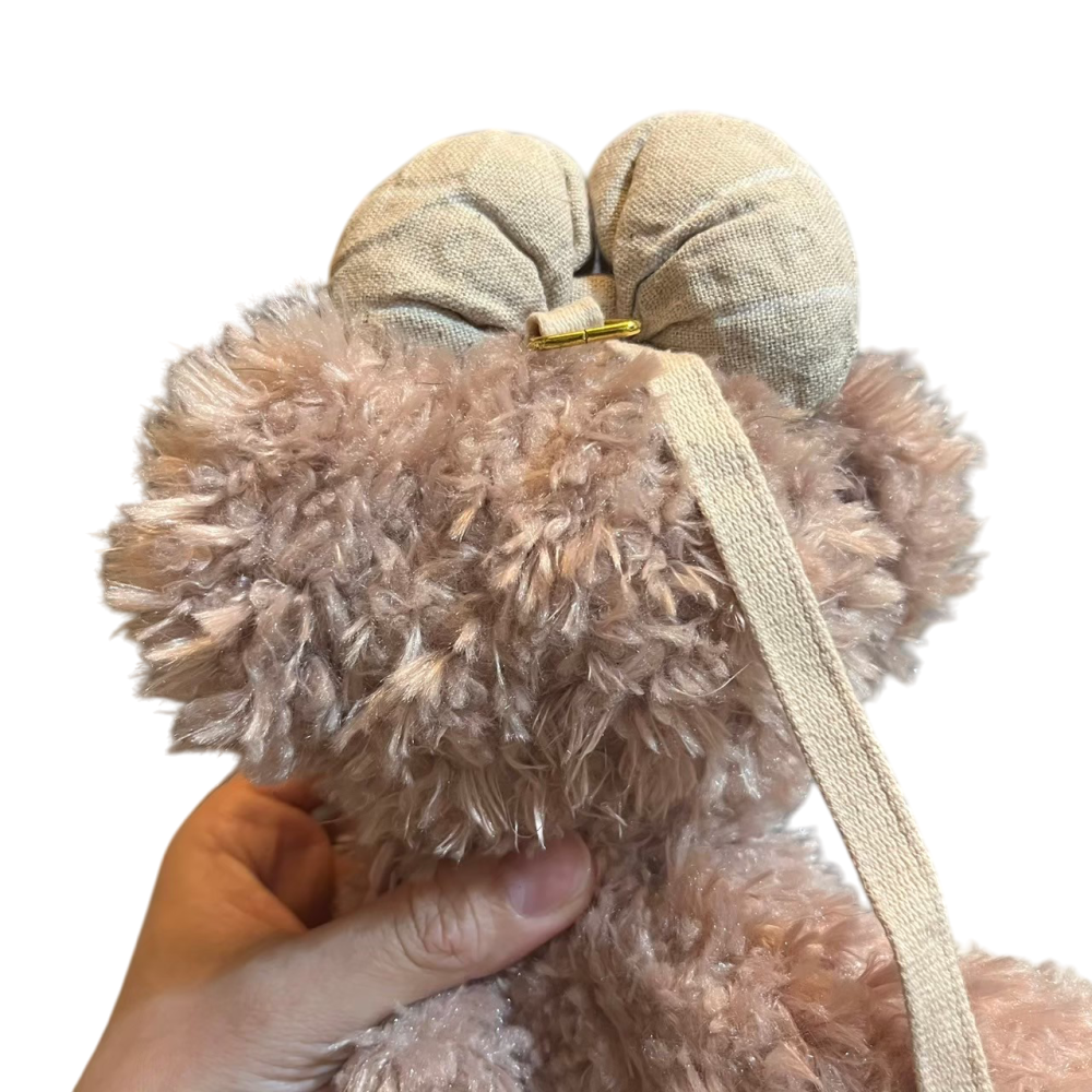 ❮二手❯ 日本 Tokyo Disney 東京迪士尼 達菲家族 站姿 雪莉玫 手提斜背二用包 拉鍊包 化妝包 文具袋-細節圖9