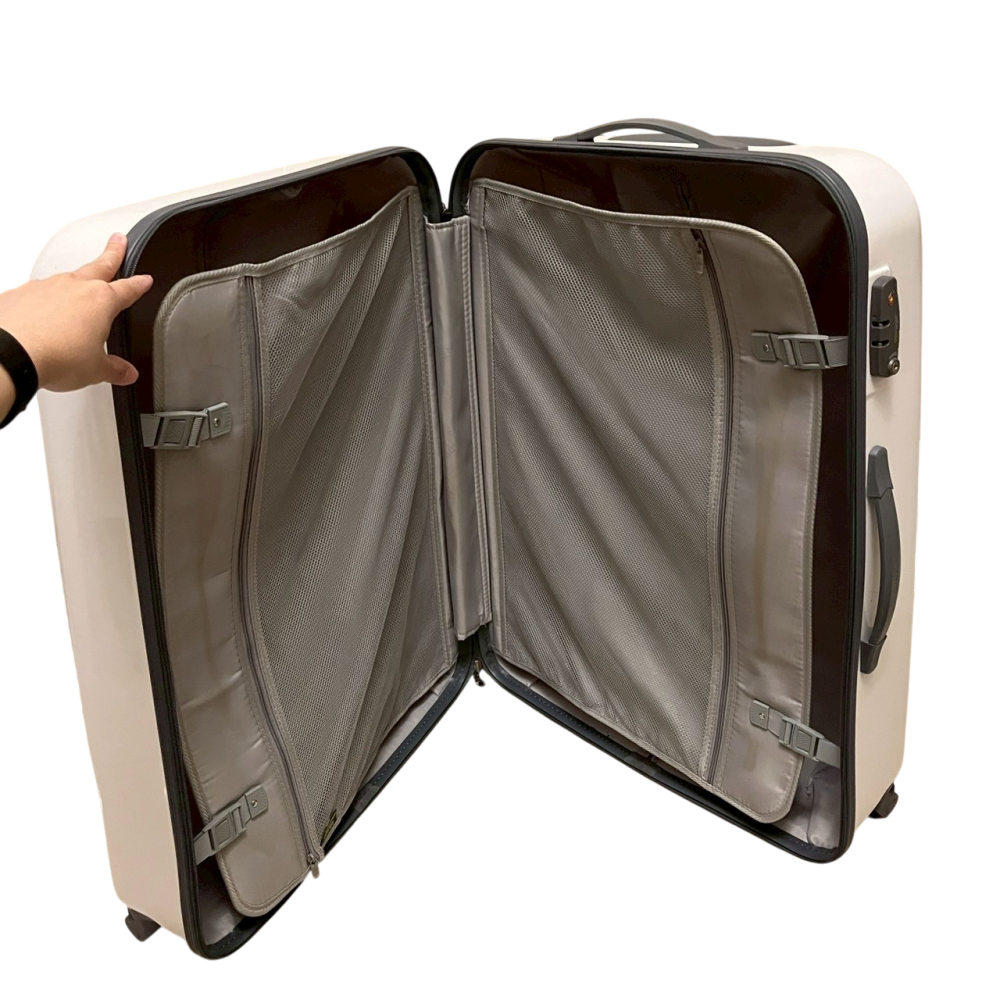 ❮二手❯ 南紡購物中心 24吋 行李箱 托運箱 航空箱 旅行箱 360度飛機輪 固定海關密碼鎖 PC+ABS材質-細節圖9