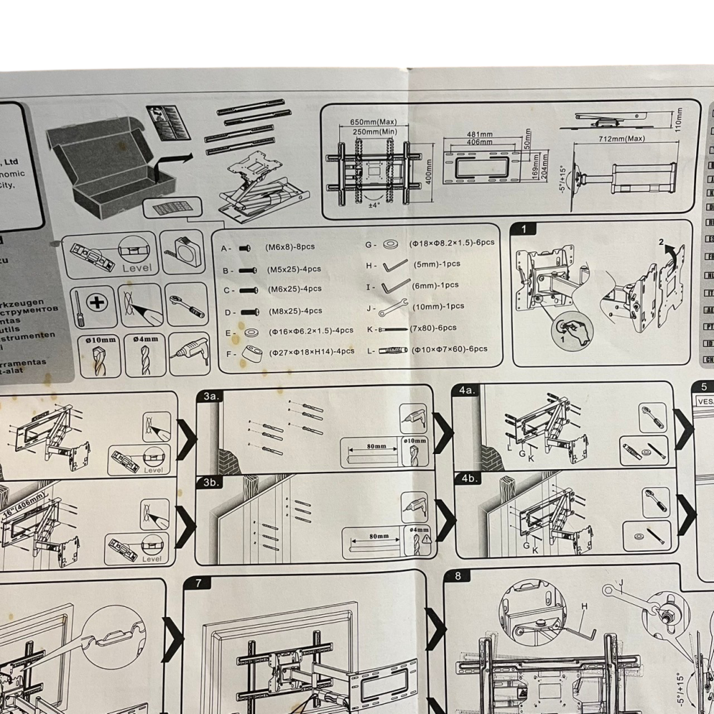 ❮近新❯ NB NORTH BAYOU 全動式懸臂電視壁掛架 NBSP2 40至70吋 LED LCD 電漿電視 壁掛架-細節圖6