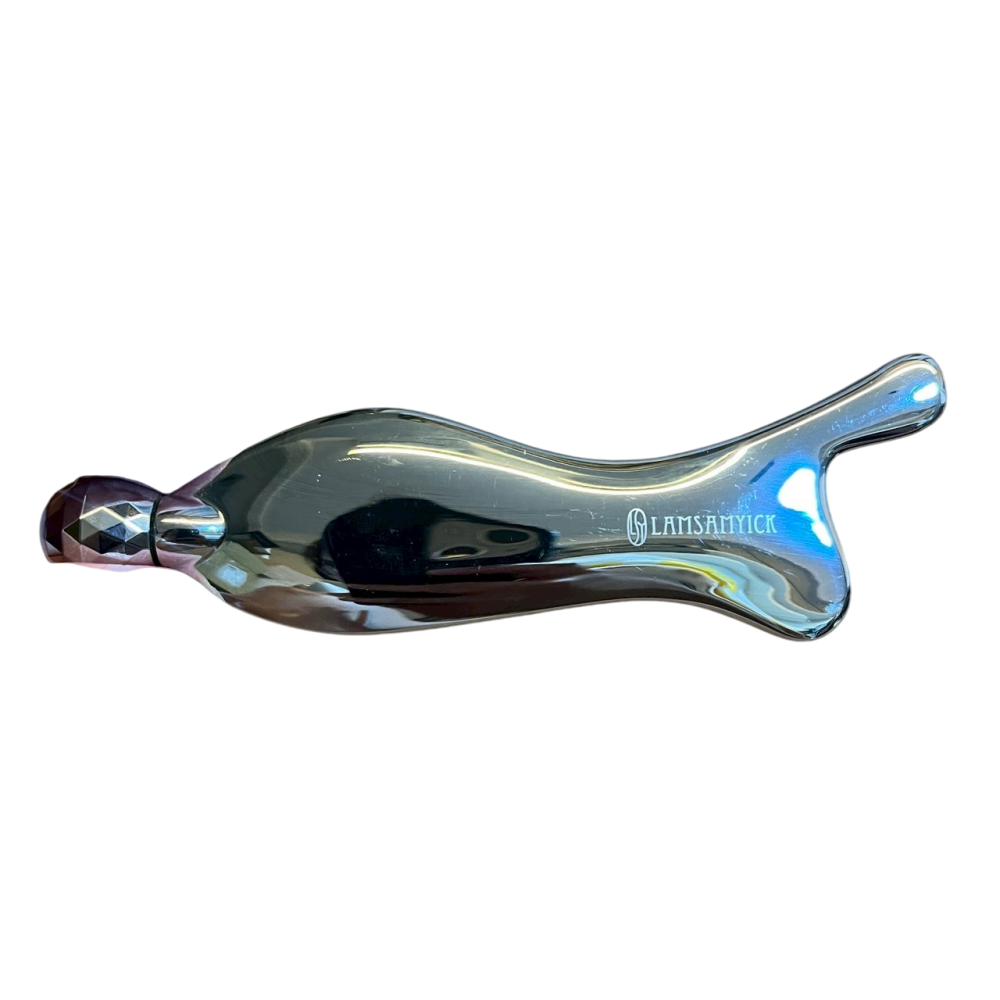 ❮近新❯ 日本 mermaid 人魚瘦臉按摩器 人魚頭型刮痧板片 人魚頭眼部眼霜按摩棒 滾珠滾輪臉部儀 臉部死亡刮痧板-細節圖3