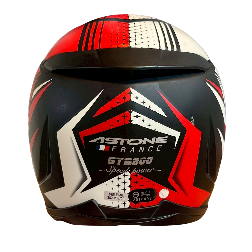 ❮二手❯ 法國 ASTONE GTB800 AO11 全罩式安全帽 全可拆洗 輕量 內置墨片 透氣 緊急快拆 平光黑/紅-細節圖4