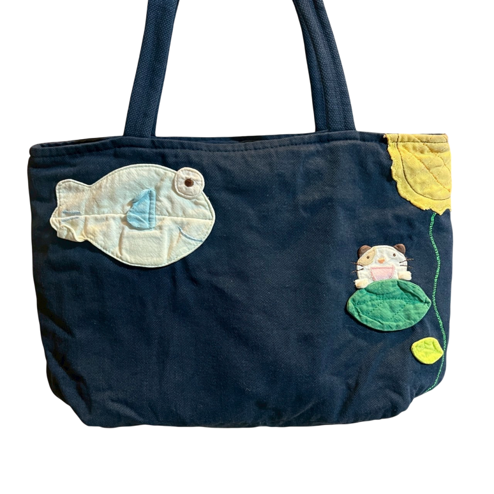 ❮二手❯ KOKOCAT 泡泡喵拼布 想魚 手提外出袋 餐袋 便當袋 保溫袋 保冷袋 雨傘 摺疊傘 便當盒收納-細節圖2