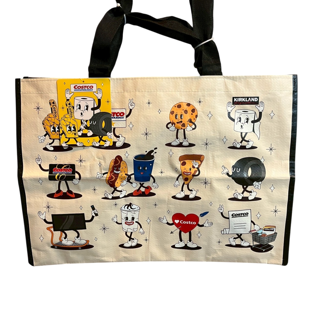 ❮全新❯ 美國 COSTCO 好市多 149350 插圖購物袋 COSTCO REUSABLE BAG 袋子 防水 搬家-細節圖2