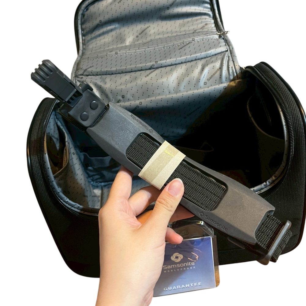 ❮二手❯ 美國 Samsonite 新秀麗 Spark Sng 生態美容盒 盥洗包 肩背包 小箱 外送小包 旅行包 行李-細節圖8