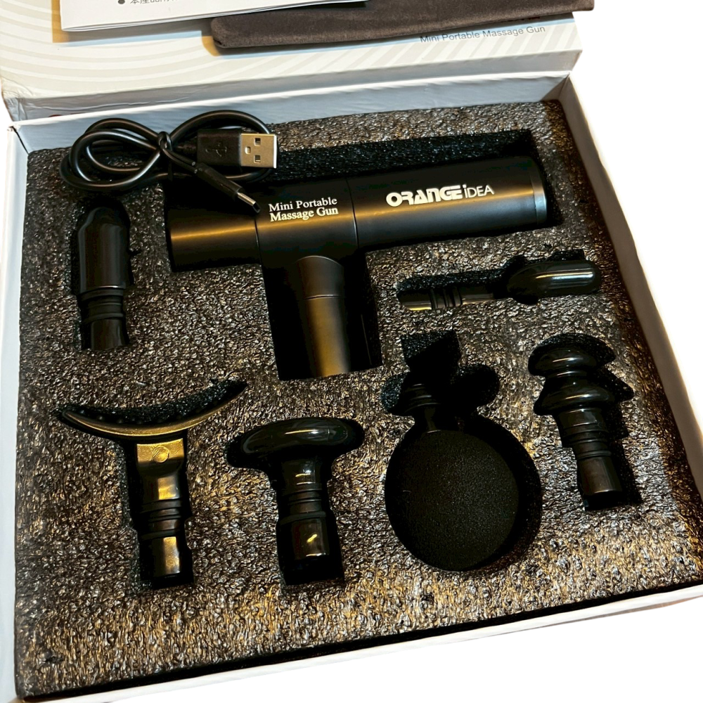 ❮二手❯ ORANGE IDEA 極速輕量筋膜槍 OI-MGN01 附多種按摩頭 收納袋 按摩槍 按摩器 肌肉放鬆-細節圖6