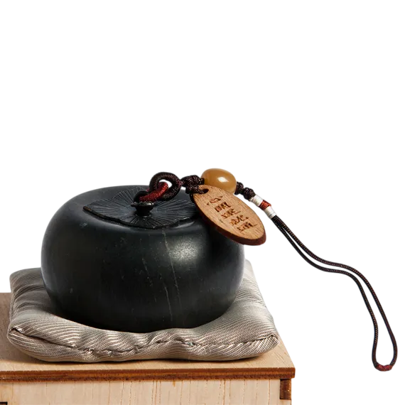 ❮全新❯ 慈濟 Tzu-Chi 靜思書軒 淨斯 紅柿子書鎮 黑柿子書鎮 柿子造型代表「事事如意」澄玉 墊布-細節圖4