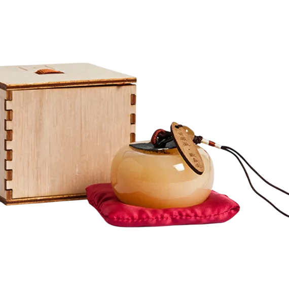 ❮全新❯ 慈濟 Tzu-Chi 靜思書軒 淨斯 紅柿子書鎮 黑柿子書鎮 柿子造型代表「事事如意」澄玉 墊布-細節圖6