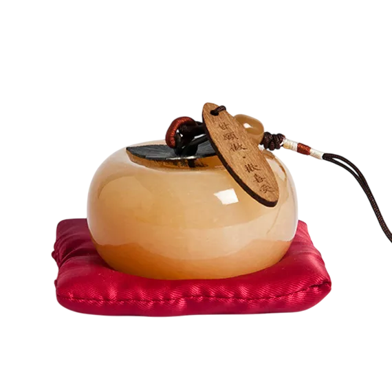 ❮全新❯ 慈濟 Tzu-Chi 靜思書軒 淨斯 紅柿子書鎮 黑柿子書鎮 柿子造型代表「事事如意」澄玉 墊布-細節圖7