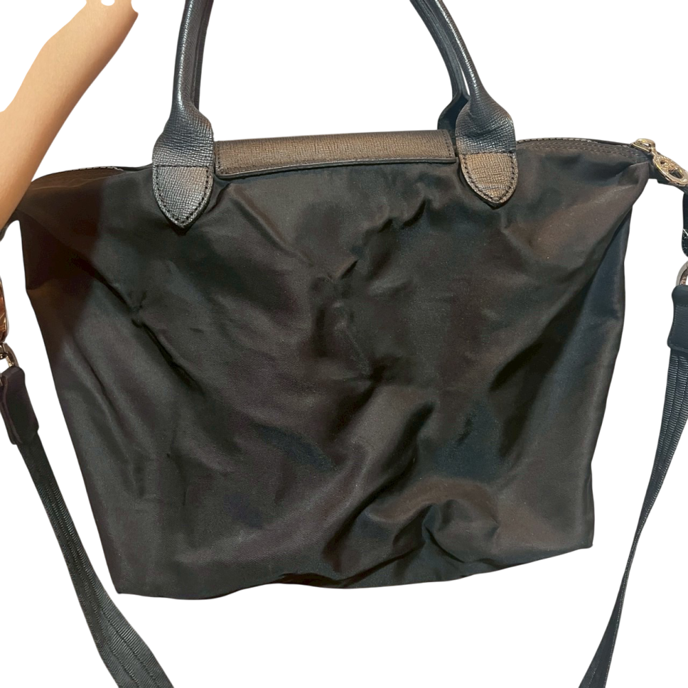 ❮二手❯ 法國 LONGCHAMP Le Pliage Energy 手提斜背包 黑色 序號可驗 細緻質感 經典設計-細節圖3