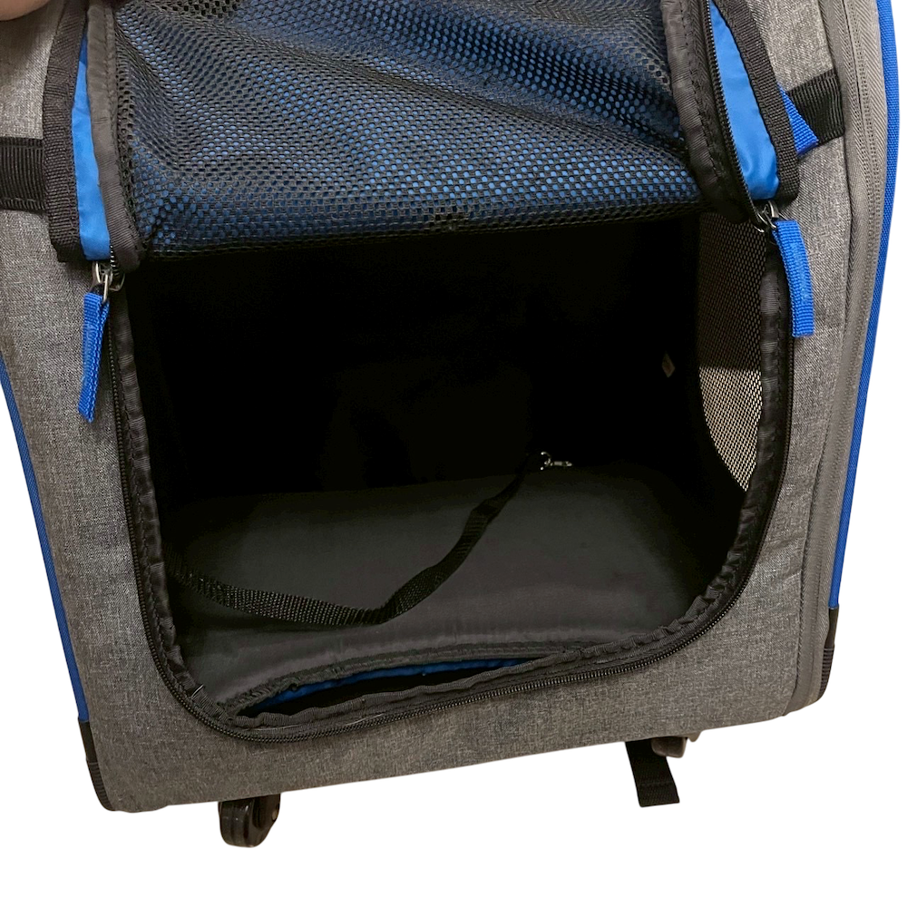 ❮二手❯ ibiyaya 依比呀呀 FC1705 犬貓背包 新LISO後背平行寵物拉桿包 岩灰藍 40*31*44cm-細節圖2