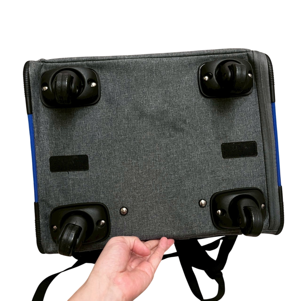 ❮二手❯ ibiyaya 依比呀呀 FC1705 犬貓背包 新LISO後背平行寵物拉桿包 岩灰藍 40*31*44cm-細節圖3