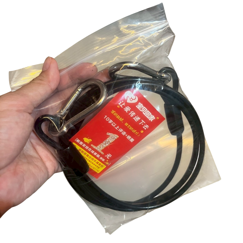 ❮全新❯ Keytone 鋼索燈具安全繩 60cm 鋼索鎖定帶 黑色包膠 安全鋼索 高承重 不鏽鋼 工作防護安全繩-細節圖4
