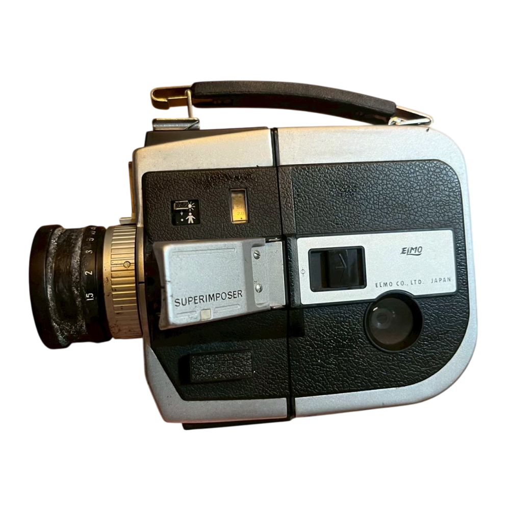 ❮零件❯ 日本 Elmo Single-8 8S-40T 電影攝影機 銀黑 配備滑動支架 雙重曝光 疊加標題 曝光錶視窗-細節圖3
