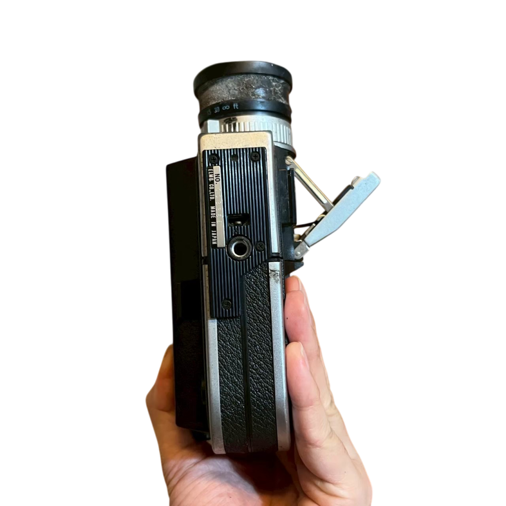 ❮零件❯ 日本 Elmo Single-8 8S-40T 電影攝影機 銀黑 配備滑動支架 雙重曝光 疊加標題 曝光錶視窗-細節圖7