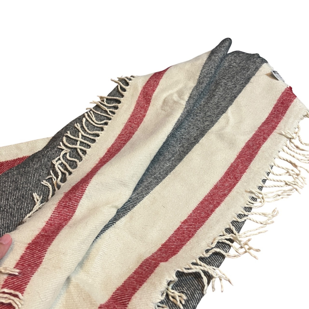 ❮近新❯ 加拿大 Roots 歐美旅行套組 毛毯 圍巾 抱枕套 披肩 飛行毯 小被子 毯子 加拿大帶回 航空過夜露營-細節圖6