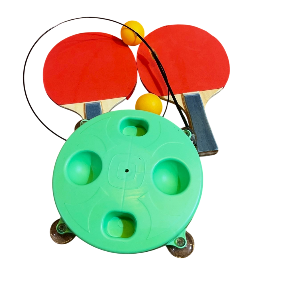 ❮全新❯ 不倒翁 彈力軟軸 桌球訓練器 雙人桌球 桌球拍 親子室內乒乓球練習器 減肥健身運動 兒童玩具 免桌子減肥球機-細節圖3