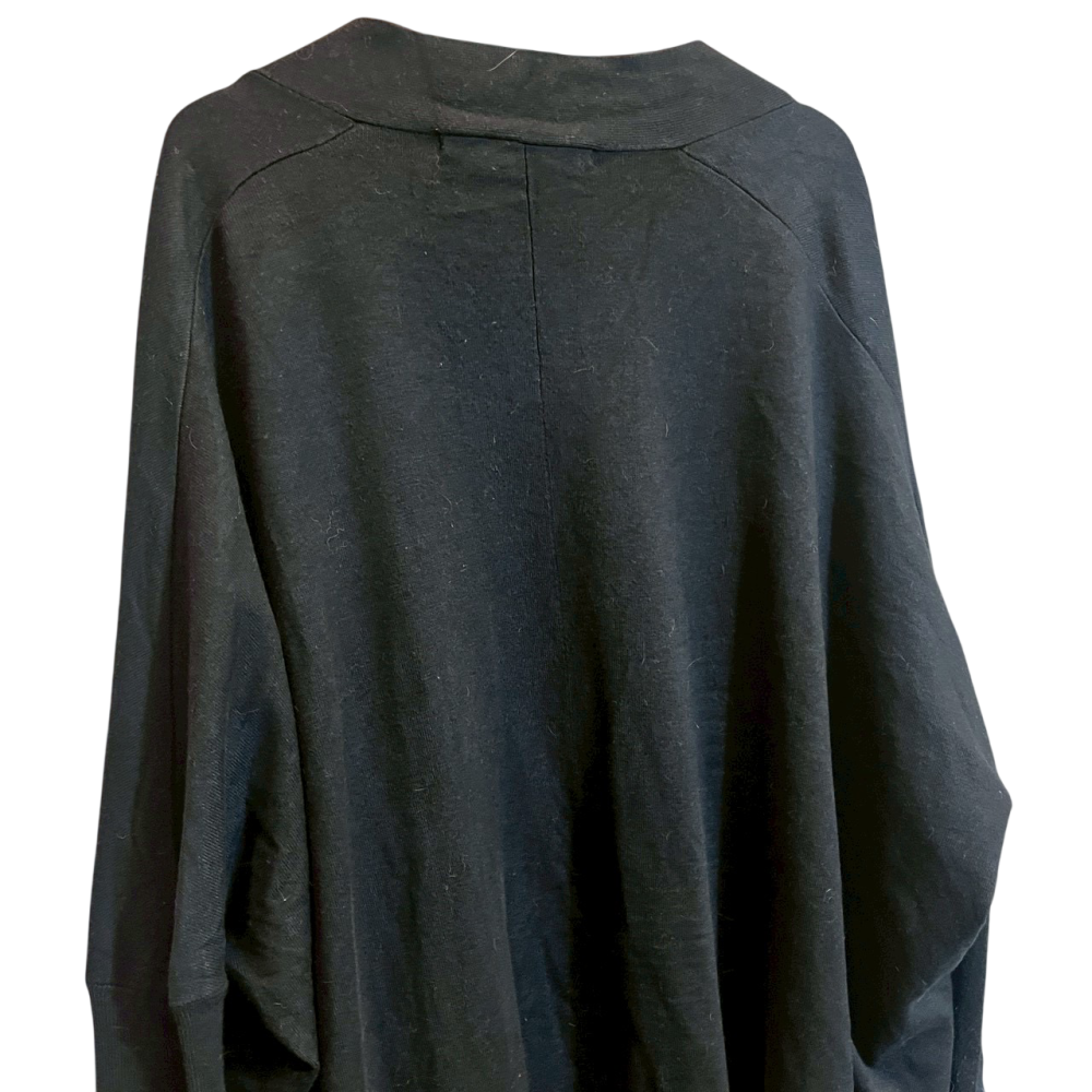 ❮二手❯ 西班牙 ZARA KNIT 針織外套 M號 深藍色 寬鬆針織衫 開襟衫 罩衫 寬版落肩針織衫-細節圖2