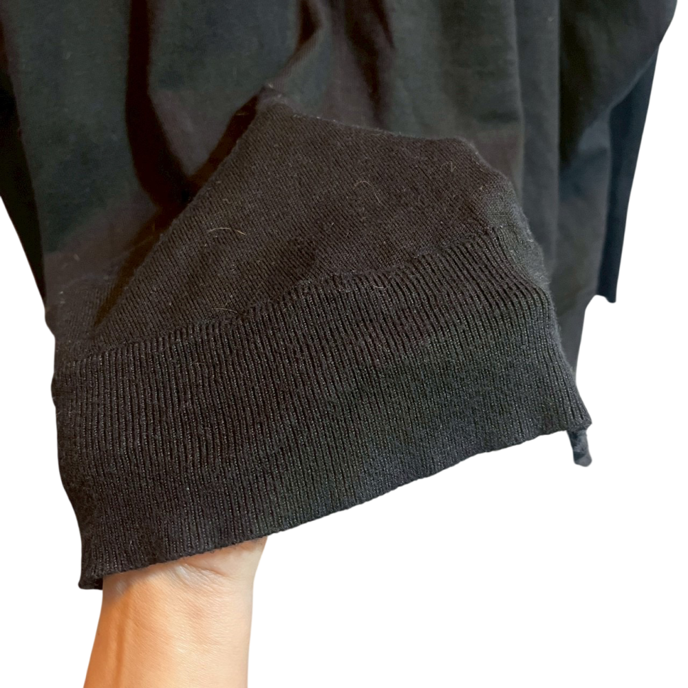 ❮二手❯ 西班牙 ZARA KNIT 針織外套 M號 深藍色 寬鬆針織衫 開襟衫 罩衫 寬版落肩針織衫-細節圖3