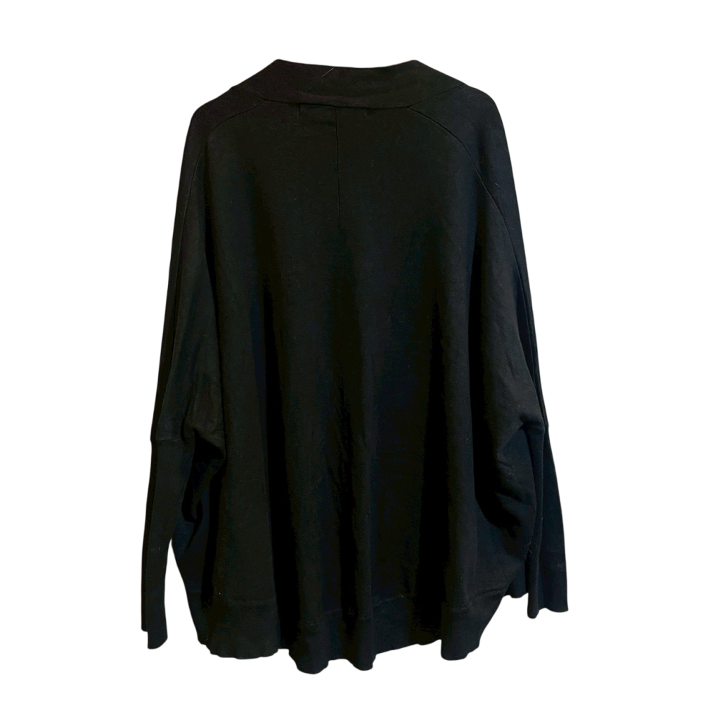 ❮二手❯ 西班牙 ZARA KNIT 針織外套 M號 深藍色 寬鬆針織衫 開襟衫 罩衫 寬版落肩針織衫-細節圖4