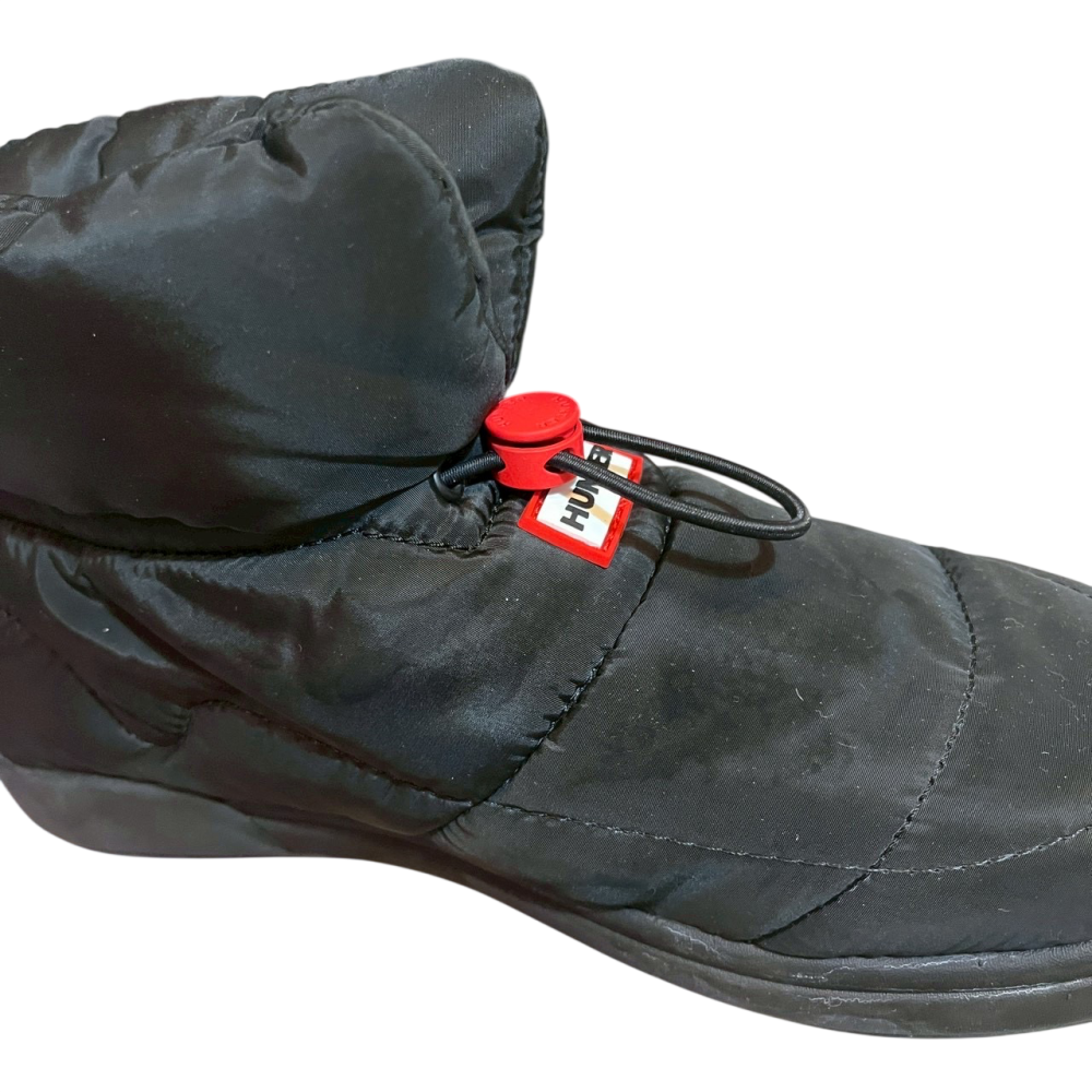 ❮二手❯ 英國 HUNTER In/Out 空氣感軟靴 黑 UK6 鋪棉短靴 雪靴 懶人鞋 輕量防寒 居家戶外專櫃正品-細節圖4