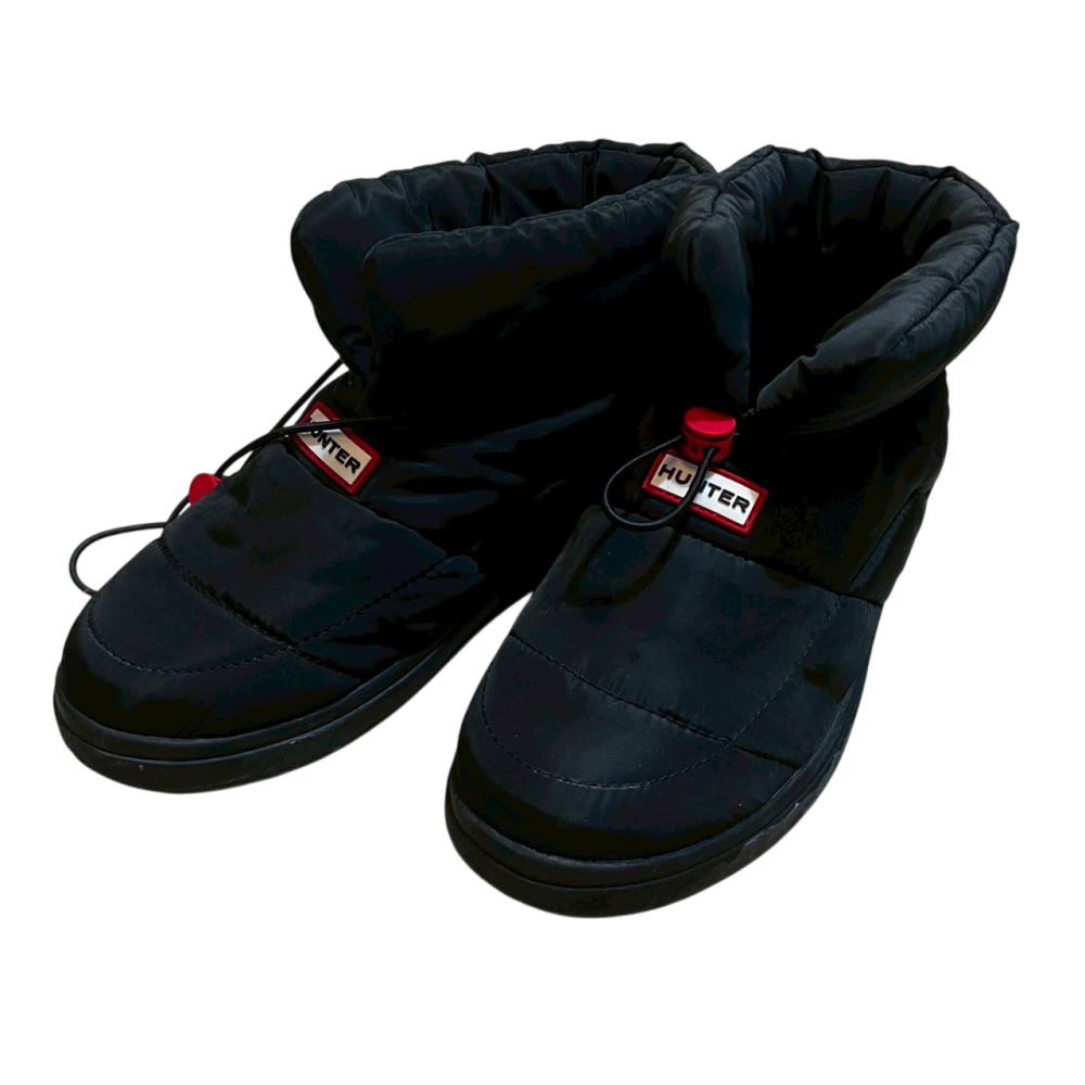 ❮二手❯ 英國 HUNTER In/Out 空氣感軟靴 黑 UK6 鋪棉短靴 雪靴 懶人鞋 輕量防寒 居家戶外專櫃正品-細節圖6