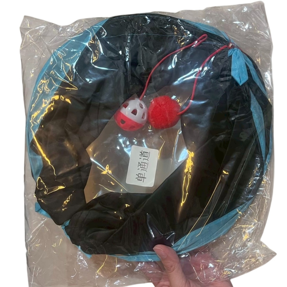 ❮全新❯ 摺疊貓隧道 附鈴鐺掛球 貓咪鑽洞玩具 加厚牛津布 好收納不佔空間 貓奴推薦 貓玩具 狗玩具 逗貓玩具-細節圖2