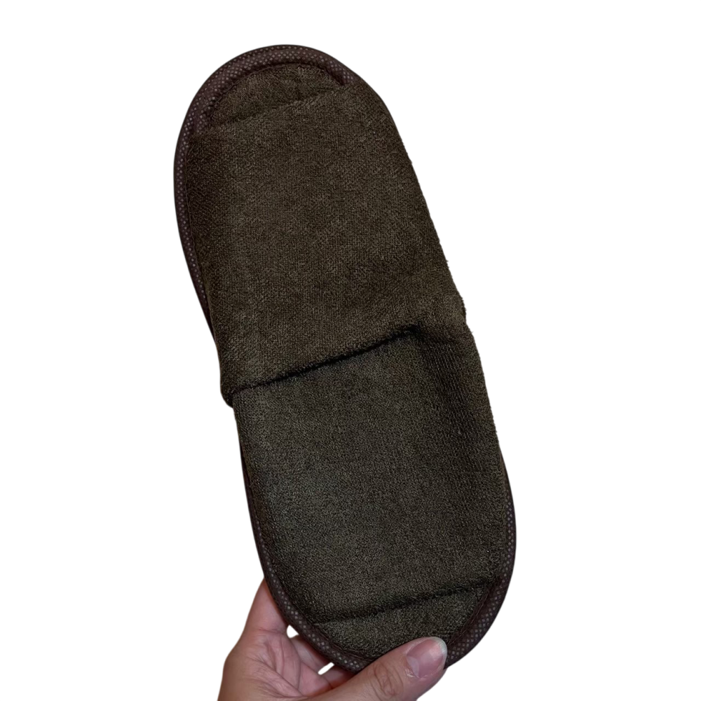 ❮全新❯ 日本 Rakuten Stay 富士河口湖站 高級厚底毛巾布拖鞋 咖啡色 日本代回 飯店備品 居家招待 旅行-細節圖2