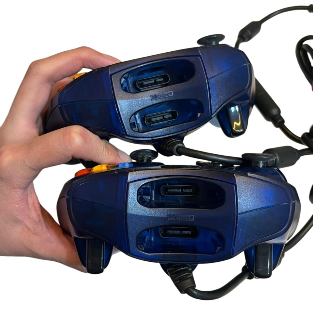 ❮二手❯ 美國 Xbox 微軟初代 原廠手把 Controller S 經典黑/透明藍 懷舊遊戲主機專用控制器 絕版收藏-細節圖7