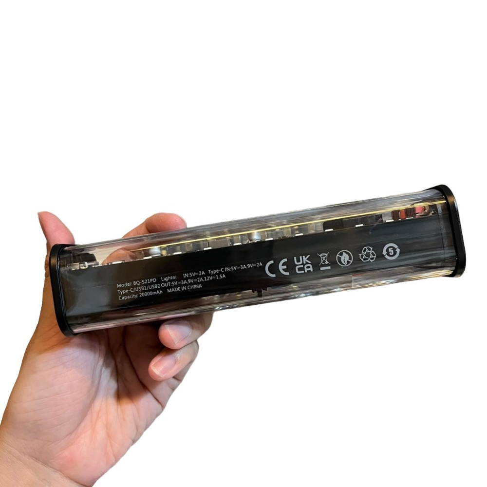❮全新❯ 賽博朋克透明 PD 快充行動電源盒 BQ-S21PD 可裝四顆電池 超大容量、多口輸出、科技感視覺-細節圖5