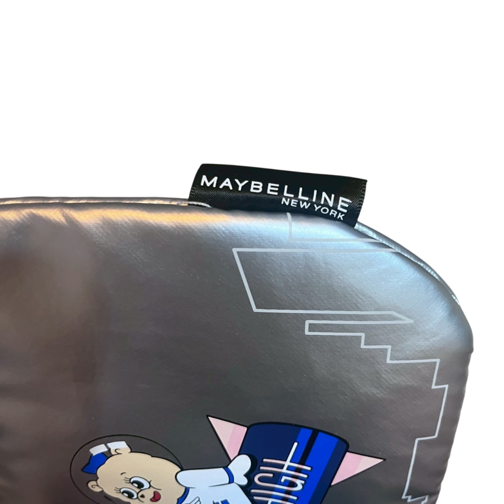❮全新❯ Mercci22 x 媚比琳 MAYBELLINE 銀河聯名化妝包 刷具包 萬用收納包 時尚銀色-細節圖4