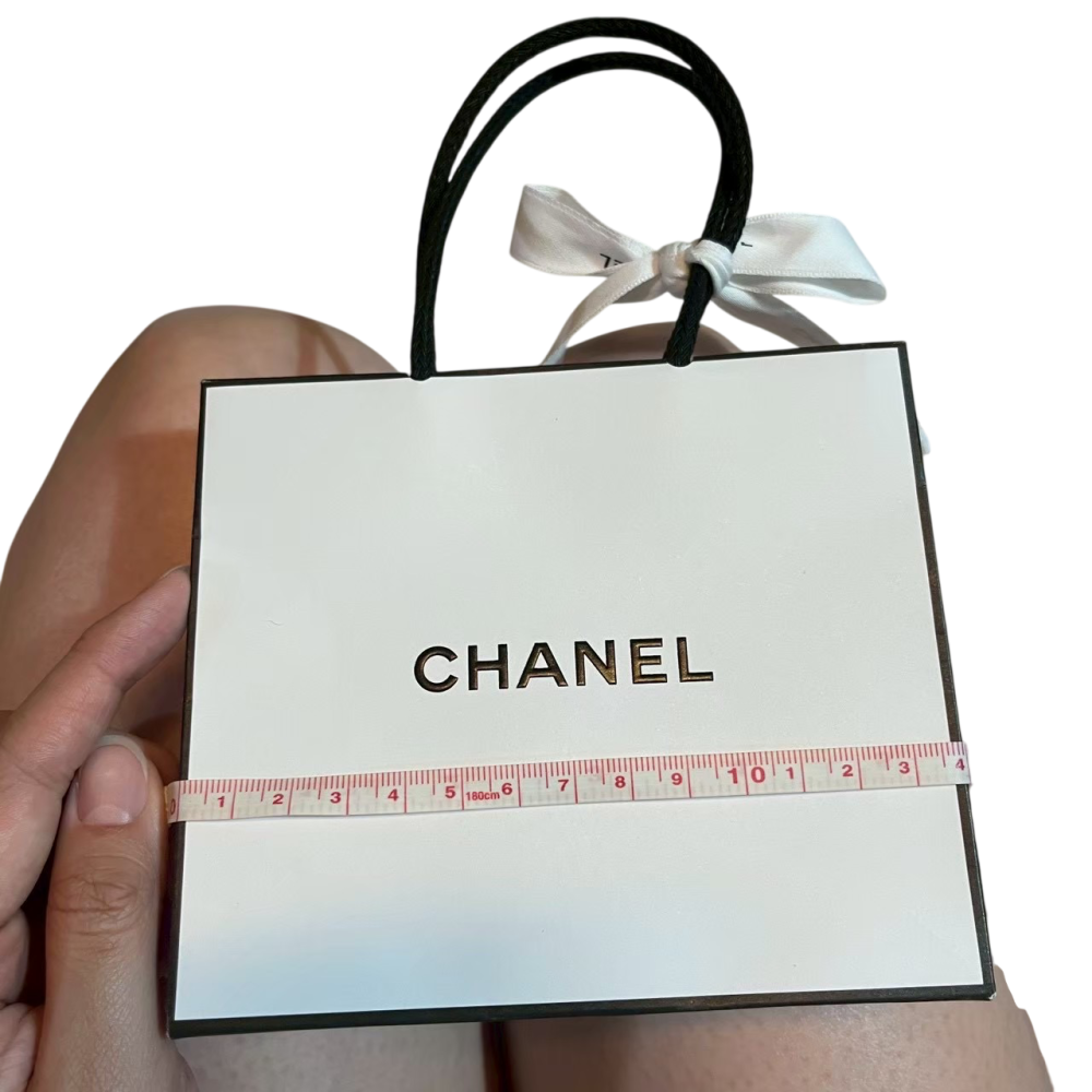 ❮二手❯ 法國 CHANEL 香奈兒 原廠紙袋 經典白色精品小紙袋 專櫃緞帶 禮物袋 包裝袋 公益出清-細節圖4