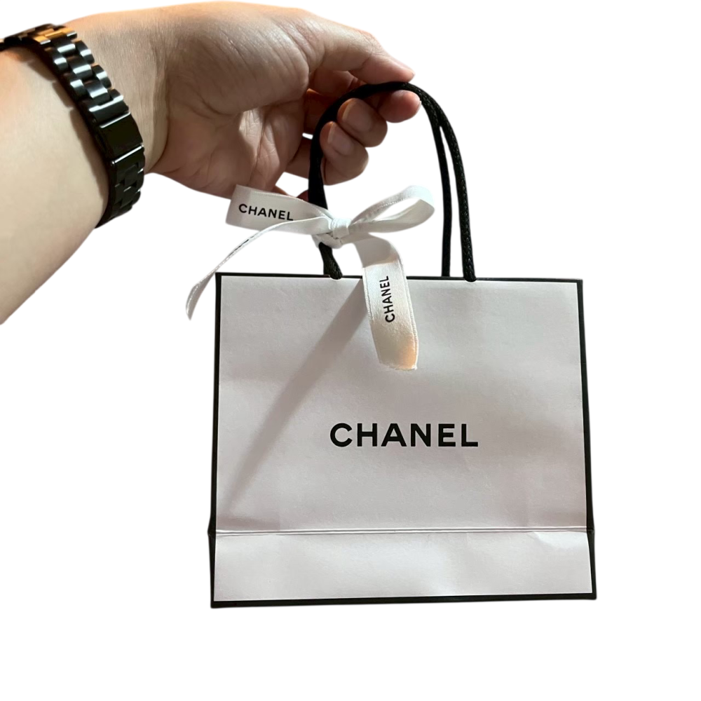 ❮二手❯ 法國 CHANEL 香奈兒 原廠紙袋 經典白色精品小紙袋 專櫃緞帶 禮物袋 包裝袋 公益出清-細節圖7