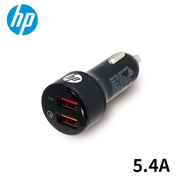 HP 5.4A疾速車充(USB+QC3.0)黑/白-細節圖2