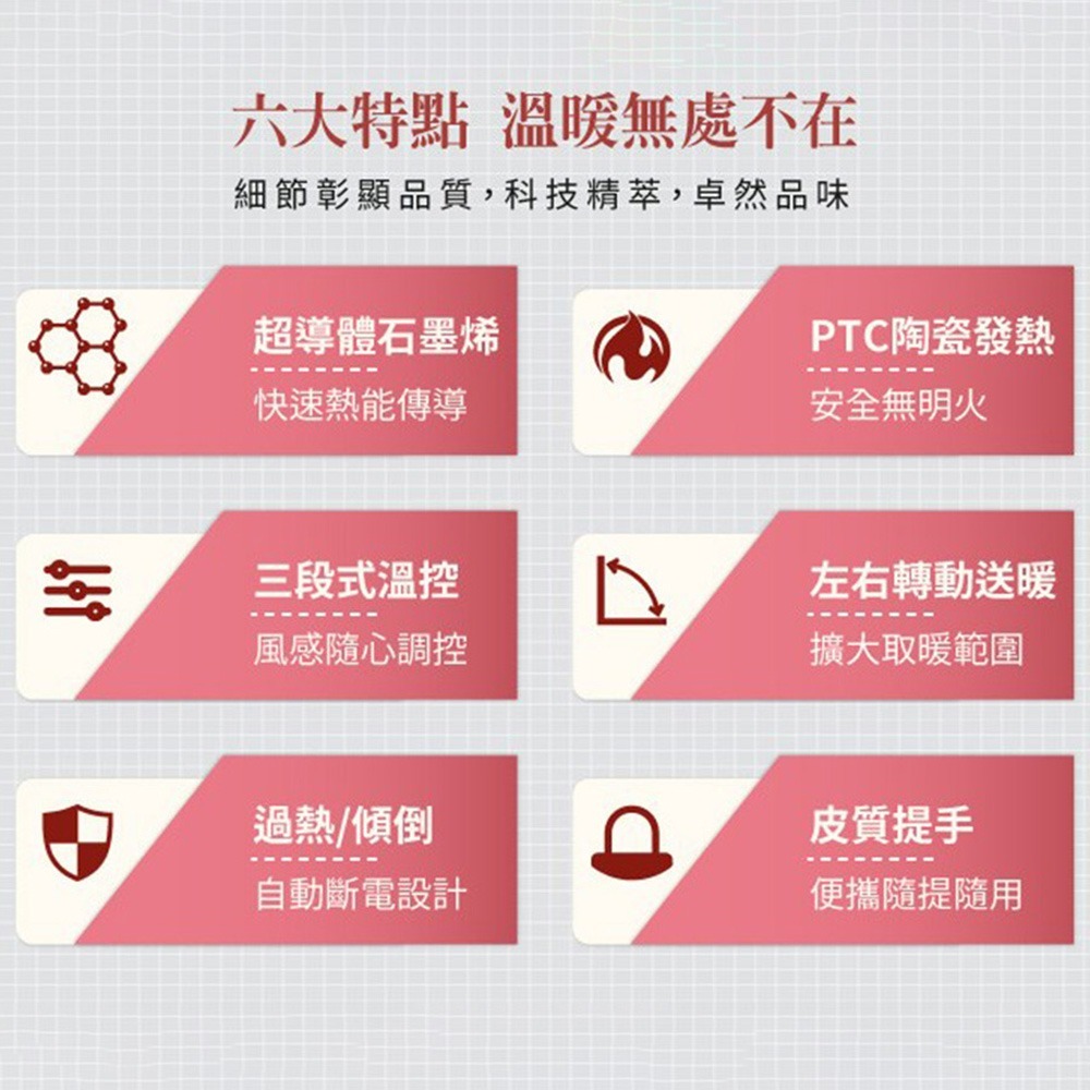 SONGEN 松井 直立式石墨烯陶瓷電暖器/暖氣機/電暖爐 SG-073TC-細節圖4