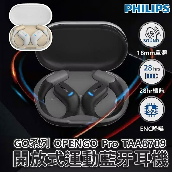 【618好禮限時購】PHILIPS 飛利浦 GO系列OPENGO Pro開放式運動藍牙耳機TAA6709-細節圖2
