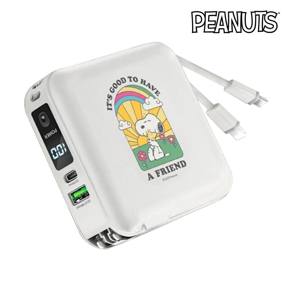 SNOOPY 史努比 12000mAh 七合一雙線磁吸無線充行動電源 ZJ-51-細節圖3