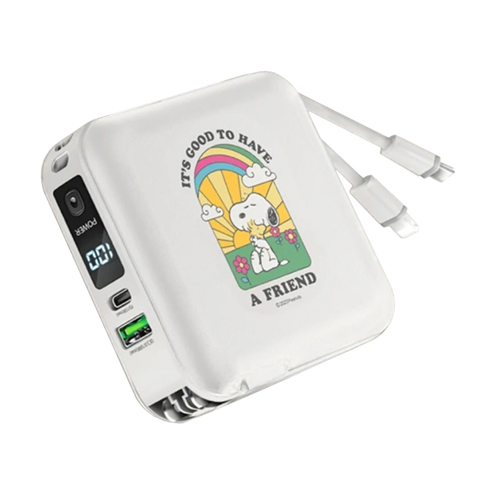 SNOOPY 史努比 12000mAh 七合一雙線磁吸無線充行動電源 ZJ-51-規格圖3