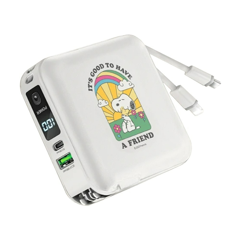 【618好禮限時購】SNOOPY 史努比 12000mAh 七合一雙線磁吸無線充行動電源 ZJ-51-規格圖3
