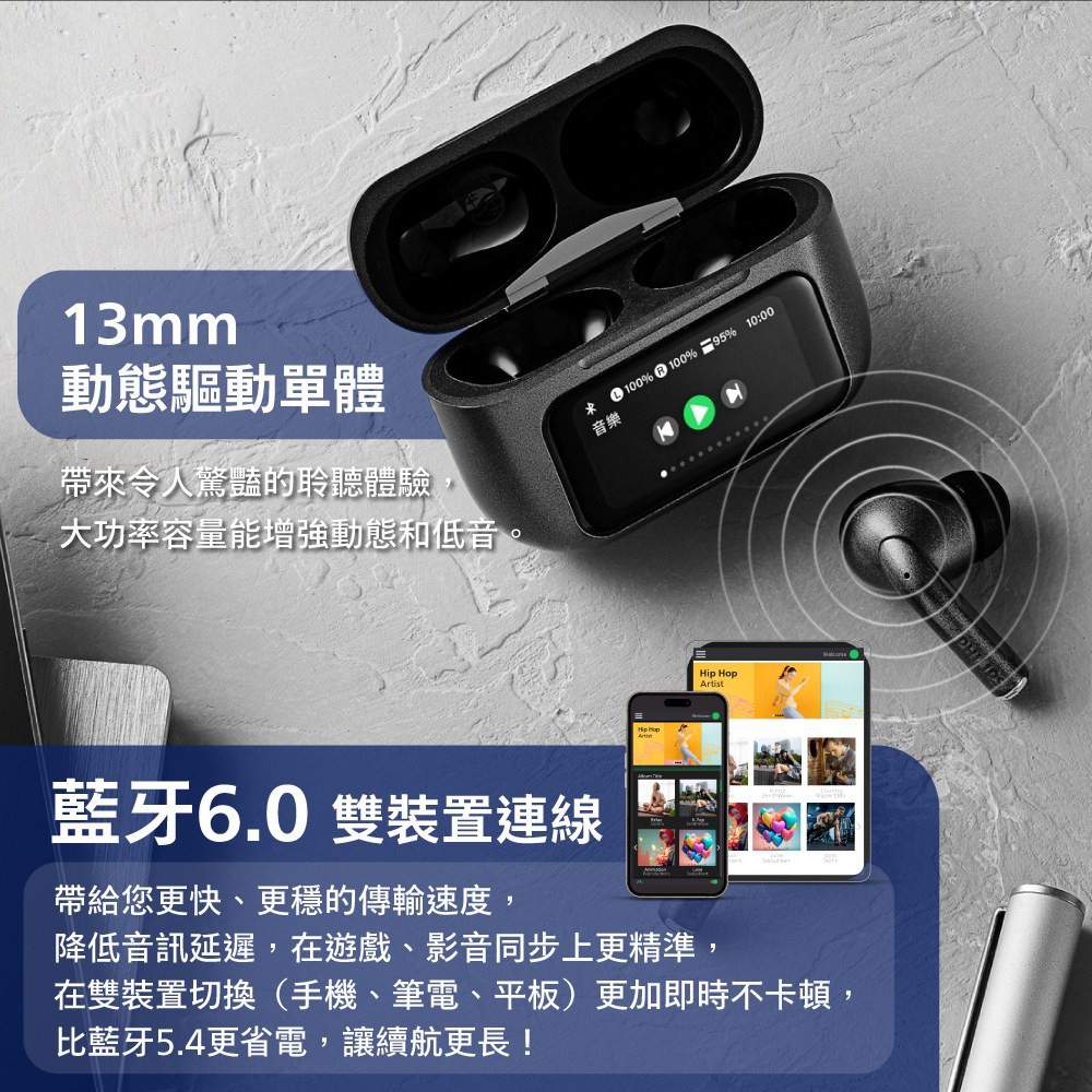 PHILIPS 飛利浦 觸控螢幕藍牙耳機 TAT2630-細節圖8