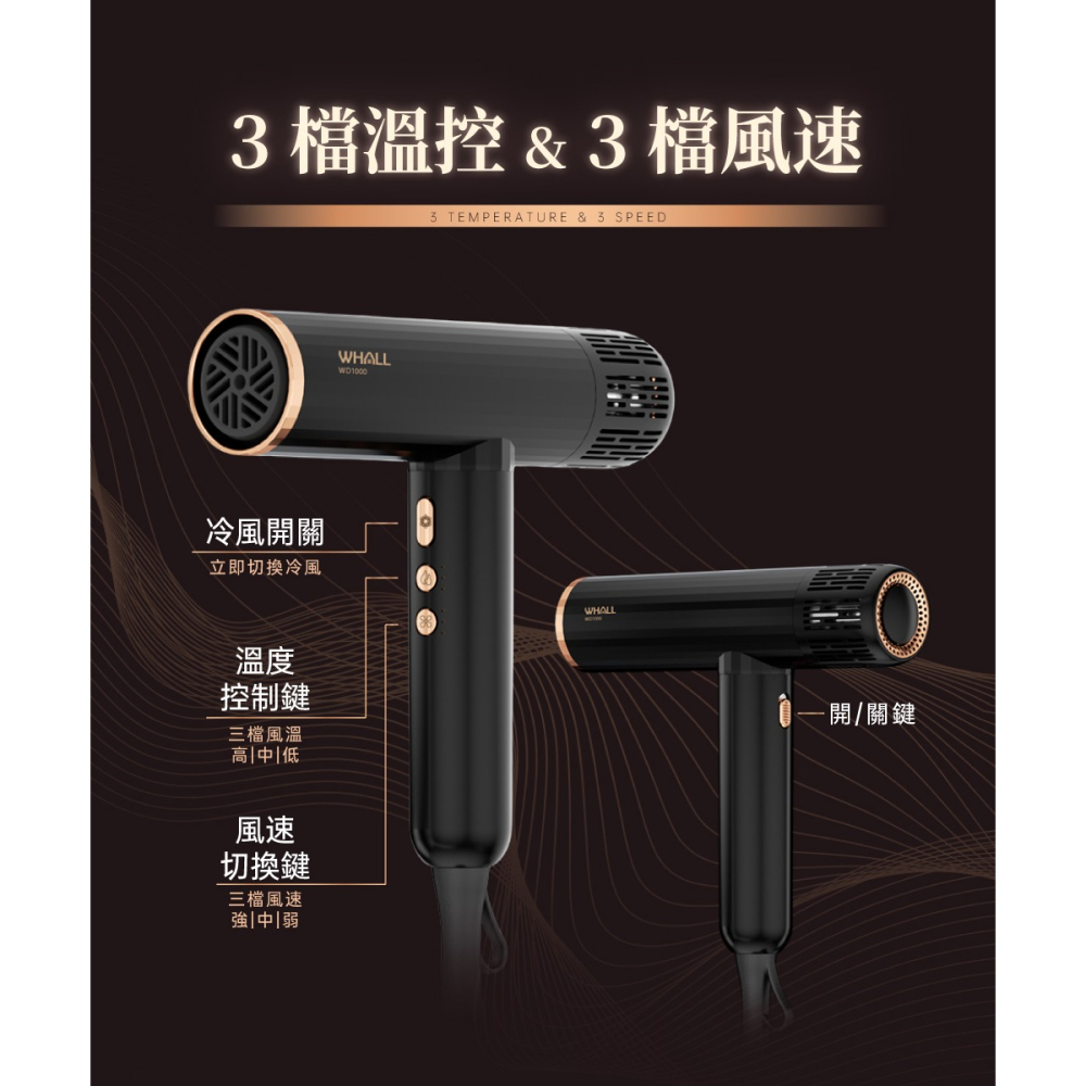 WHALL 專業負離子吹風機 WD-1000-細節圖5