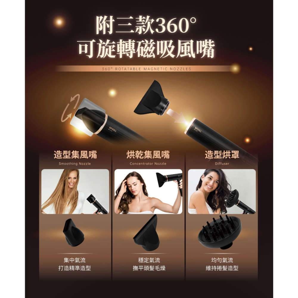 WHALL 專業負離子吹風機 WD-1000-細節圖8