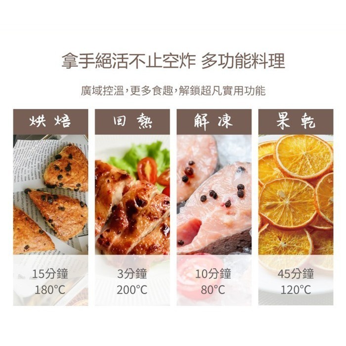 TECO 東元 3D熱旋智能玻璃廚藝氣炸鍋/烘烤爐/氣炸烤箱 XYFYB4501-細節圖6