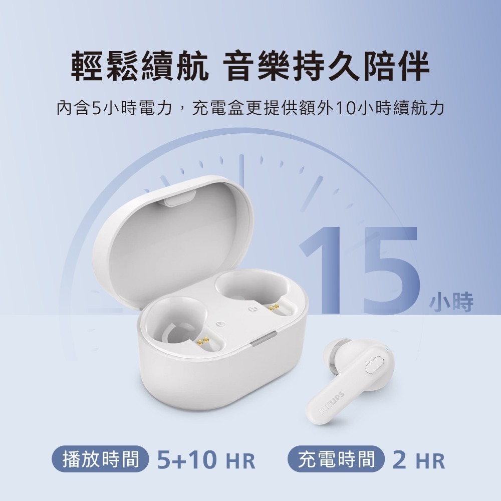 PHILIPS 飛利浦 人體工學舒適型真無線藍牙耳機 TAT1108-細節圖6