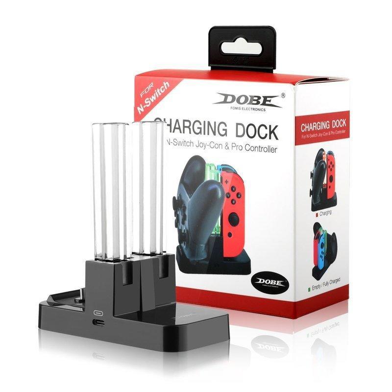 任天堂 Switch DOBE Joy-Con 四手充電器底座 可充主機平板PRO控制器 【波波電玩】-細節圖2