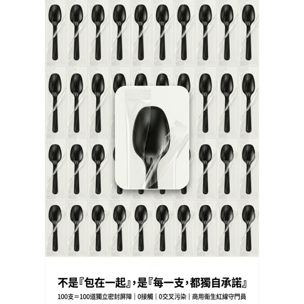 N瘋包裝 | 100入 獨立包裝 透明湯匙 布丁湯匙 一次性 茶匙 甜點湯匙 免洗餐具 塑膠餐具 小湯匙-細節圖6