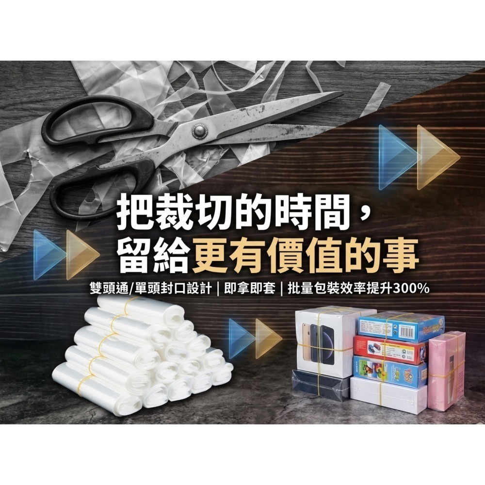 N瘋包裝 | 熱縮膜 免裁剪 POF/PVC 收縮袋 100張/組 500g雙頭通熱縮袋 適用遙控器玻璃瓶 快速包裝防塵-細節圖4